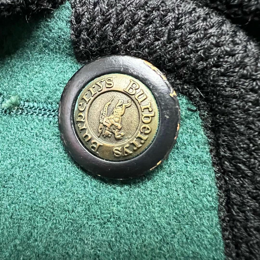 バーバリー♡カシミヤ　ダブルフェイス　コート　金ボタン　ノバチェック グリーン