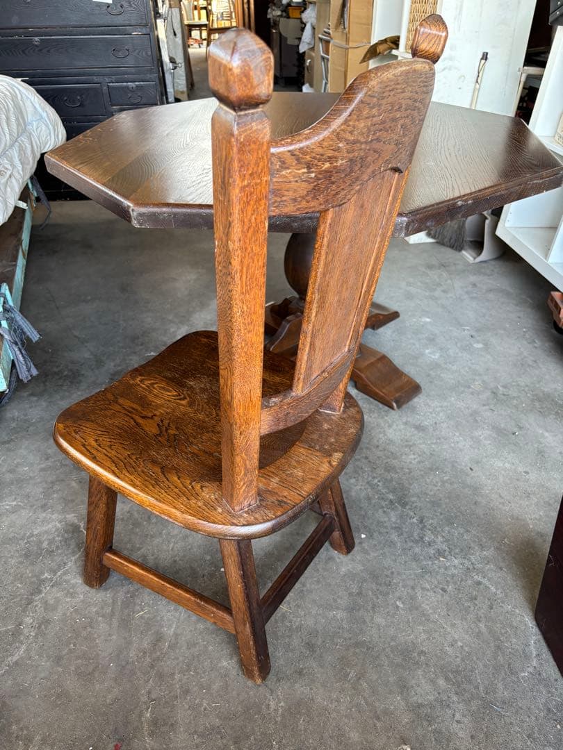 オランダ製　オーク無垢　ダイニングチェア　1脚　アンティーク