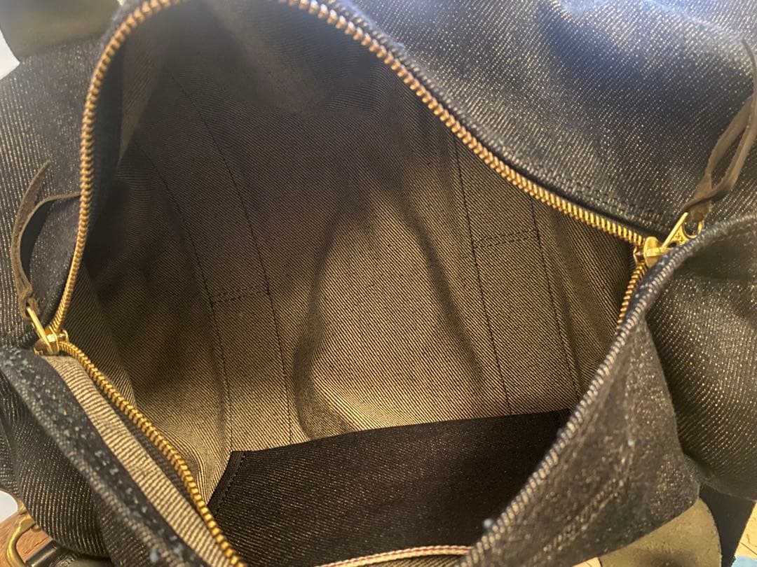 21oz 黒鎧デニムダッフルバッグ