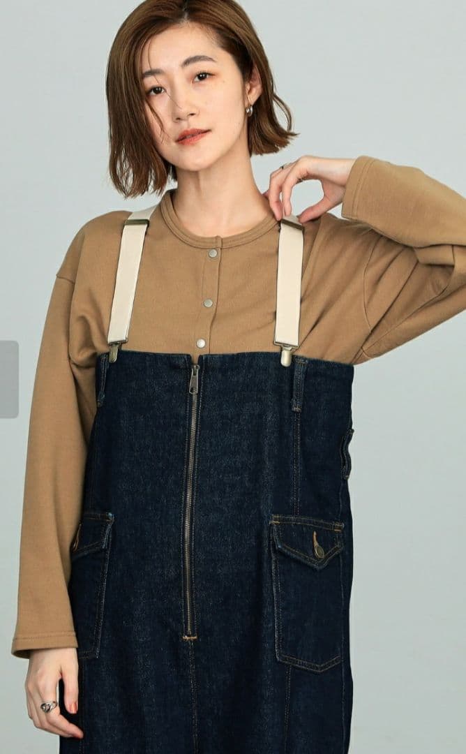 atelier サムシング ワイドサスペンダーサロペットM新品