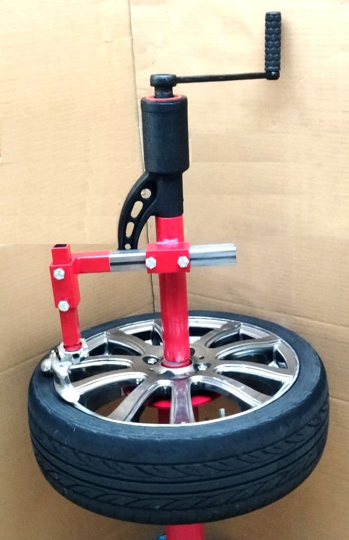 タイヤチェンジャーをギアレンチ仕様に変更するためのマウントヘッド取付金物＋台座