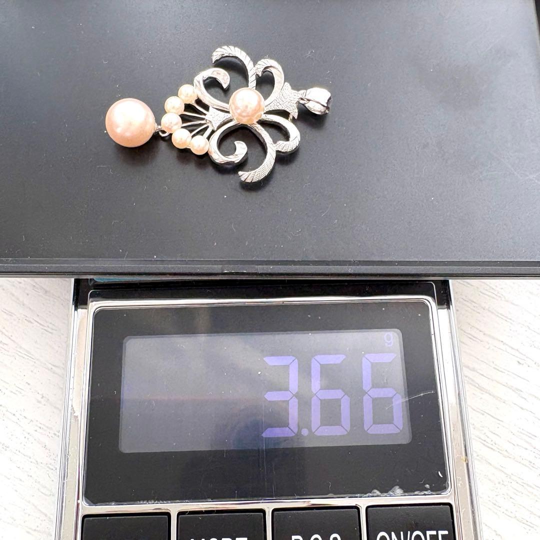 極美品 ミキモト アコヤ本真珠ベビーパールペンダントトップ シルバー