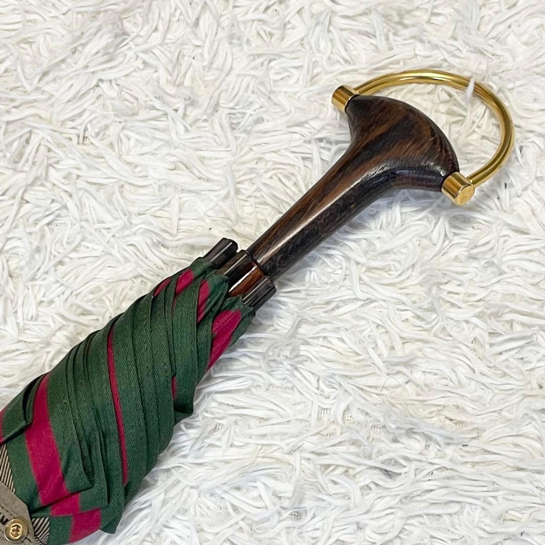 【極美品/希少】GUCCI グッチ 長傘 シェリーライン ヴィンテージ
