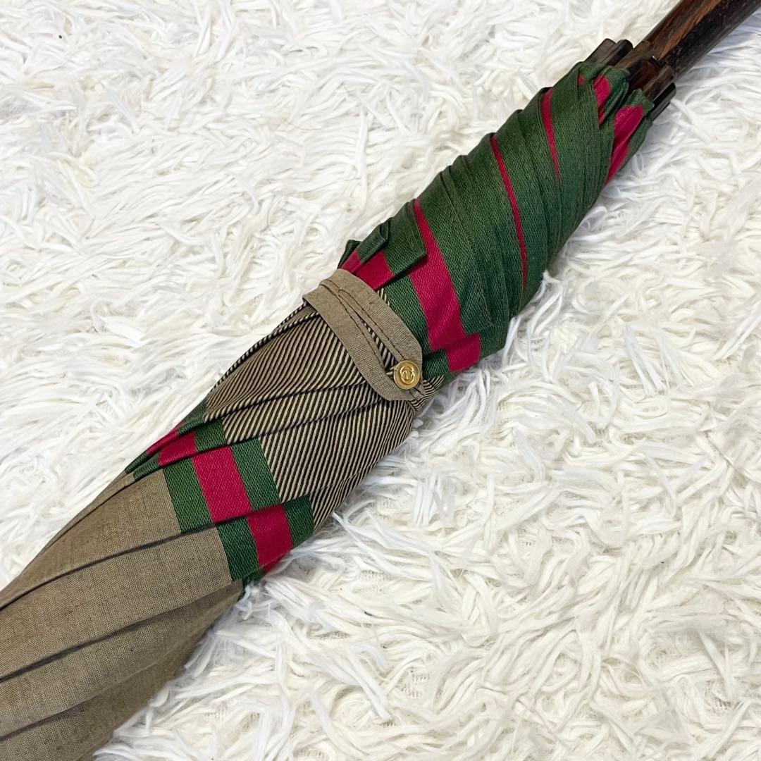 【極美品/希少】GUCCI グッチ 長傘 シェリーライン ヴィンテージ