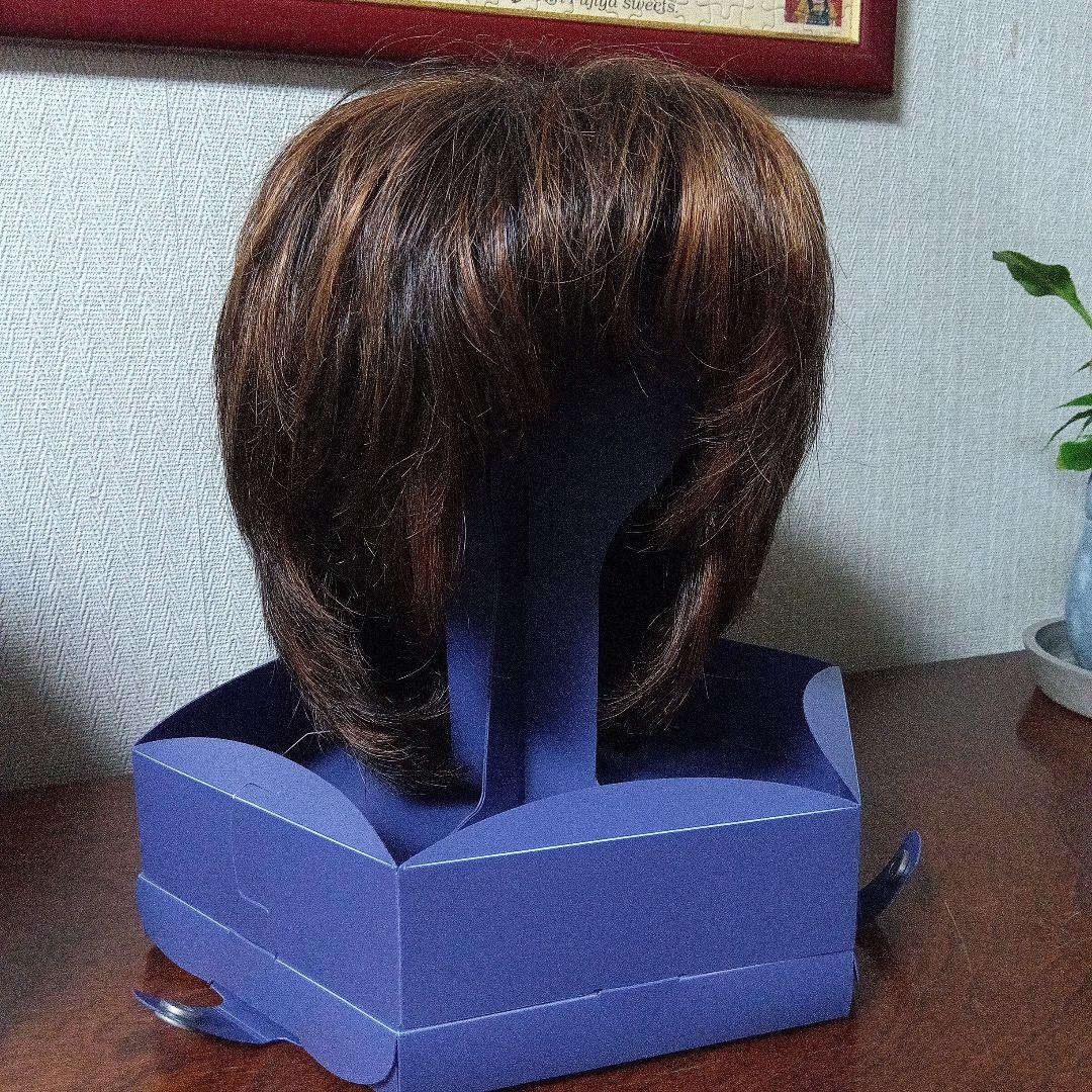 フォンティーヌ　ブラウン ショートウィッグ 人毛ミックス