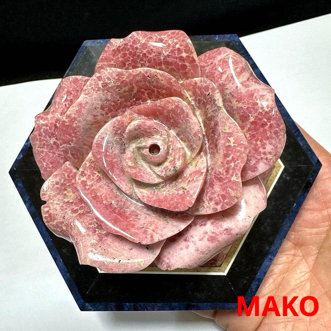 M1884☆インカローズ装飾箱820g☆天然石　原石☆N30704