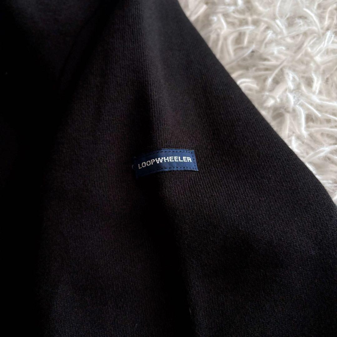 新品タグ付き ループウィラー ビームスプラス スウェット ボートネック 黒 L