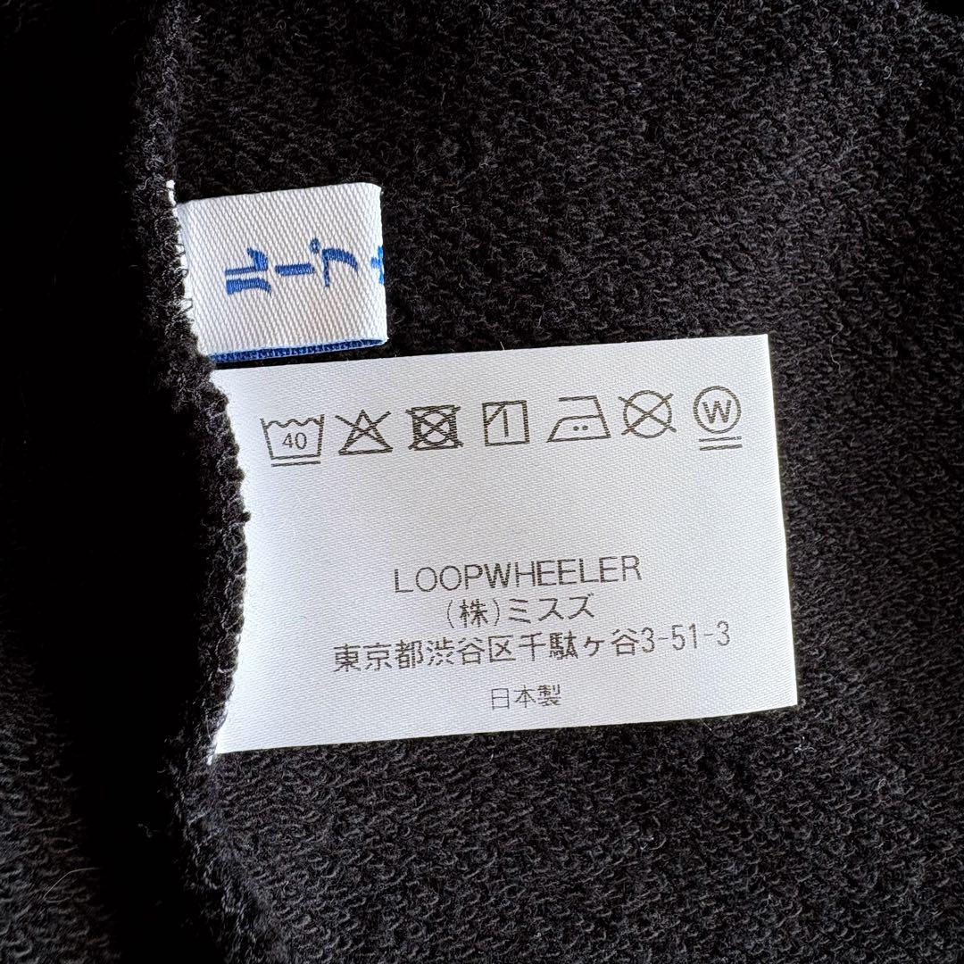 新品タグ付き ループウィラー ビームスプラス スウェット ボートネック 黒 L