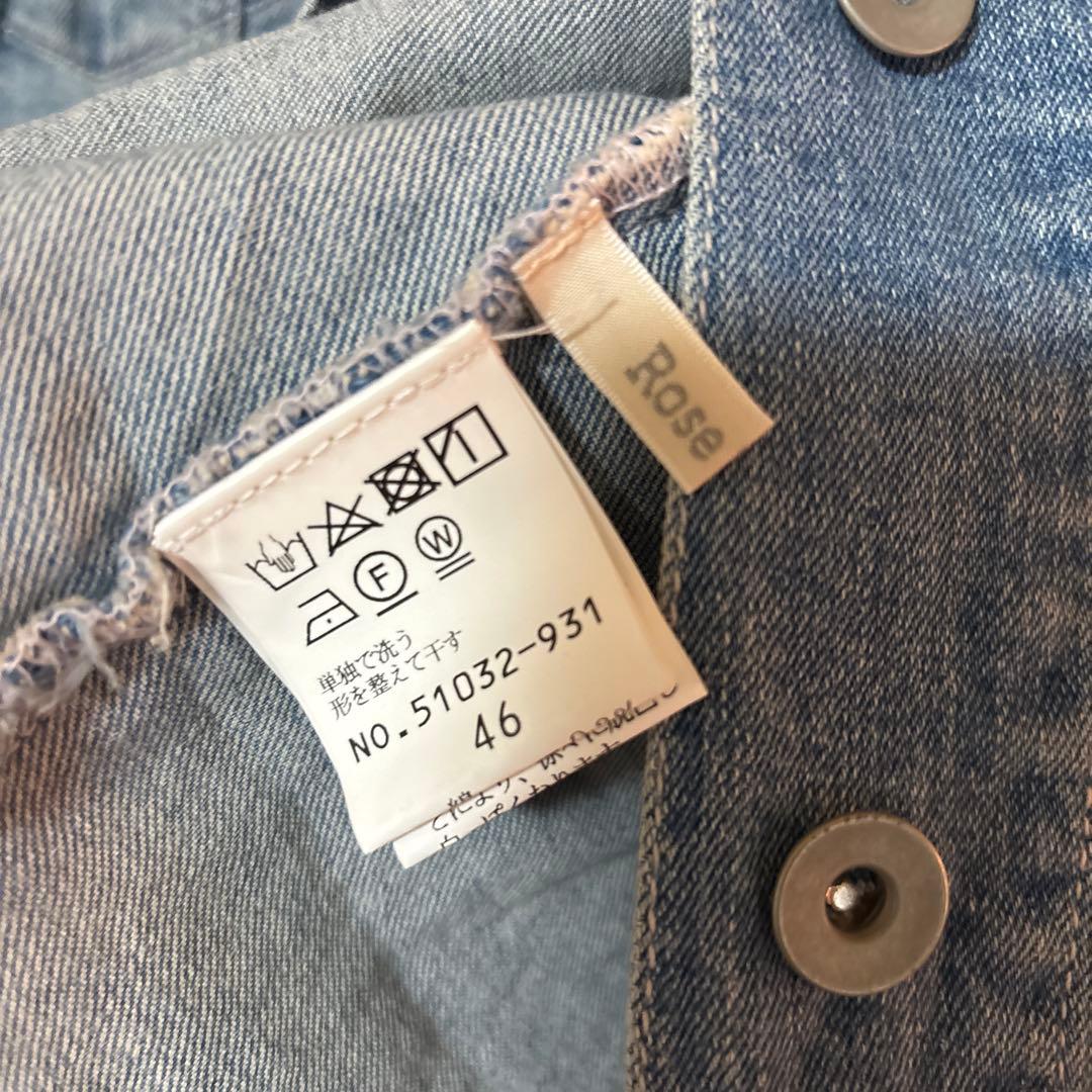 ローズティアラフラワー刺繍付きデニムジャケット