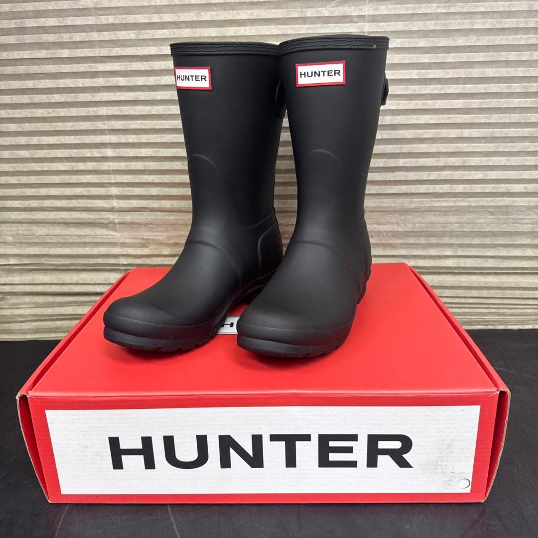 ☆未使用　HUNTER　レインブーツ　ショート バック アジャスタブル　23㎝