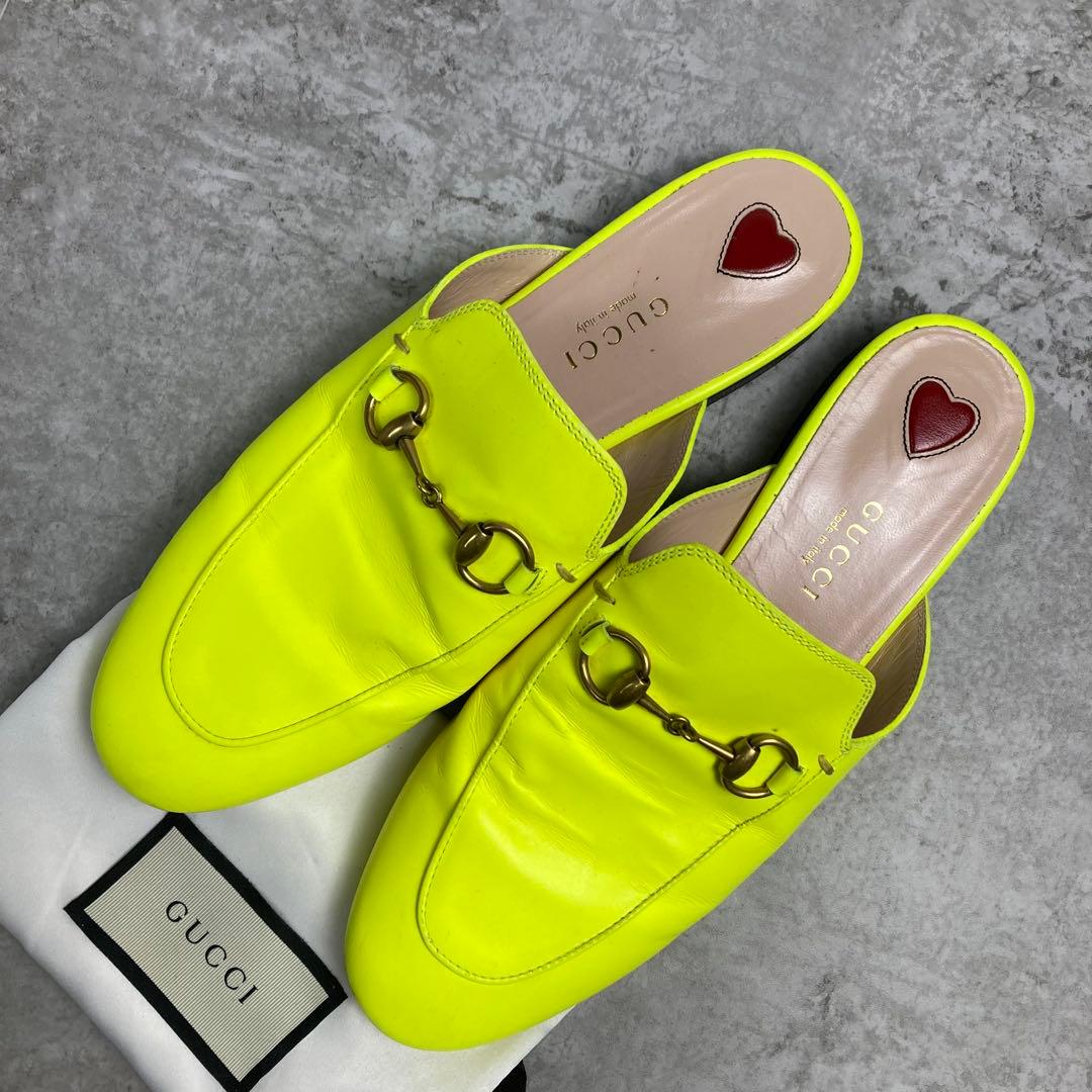 GUCCI グッチ　レザー　ホースビット　プリンスタウン　36 イエロー
