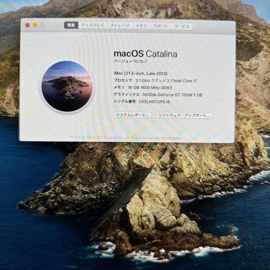 Macデスクトップ iMac 21.5inch Late2013 16GB 1TB