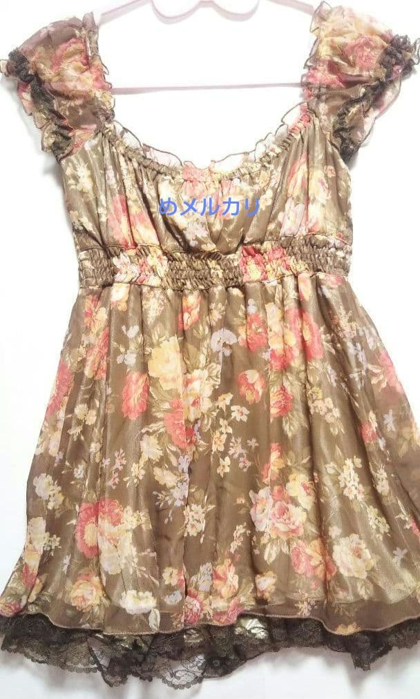 LIZ LISA リズリサ 花柄トップス 花柄チュニック シフォン タグ付