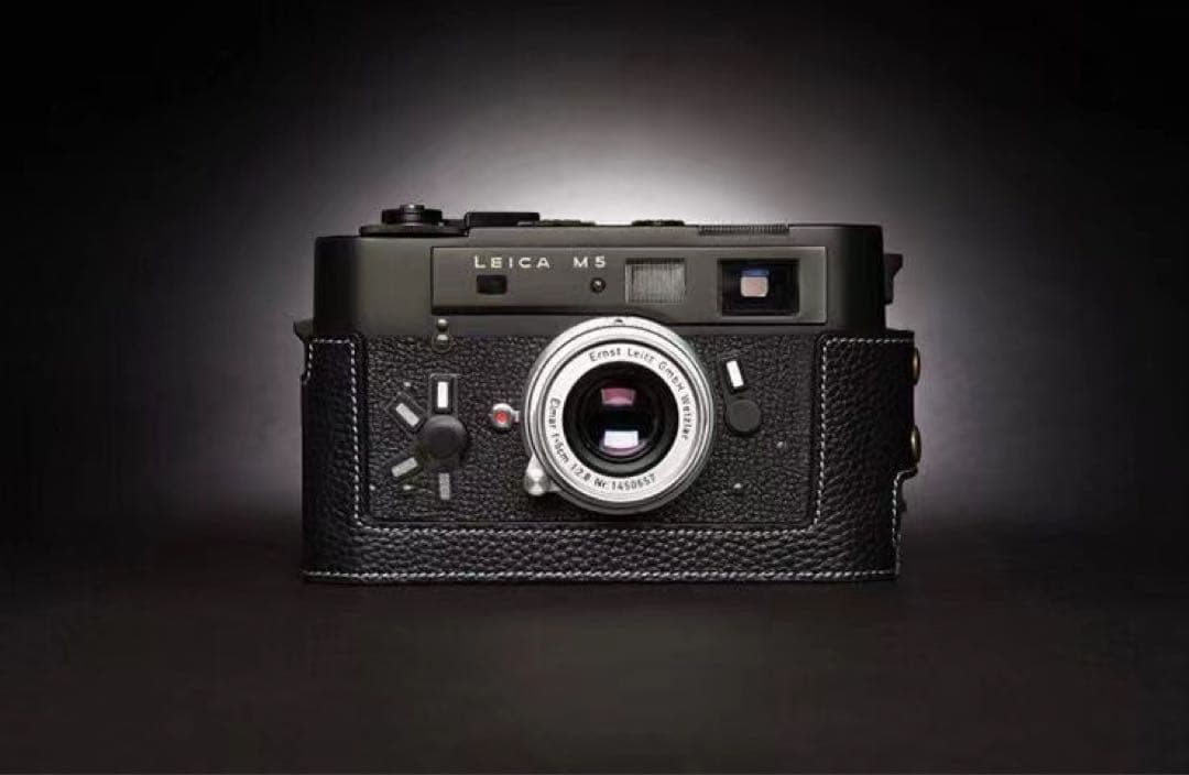 新品 本革カメラケース LEICA ライカ M5用 ブラック