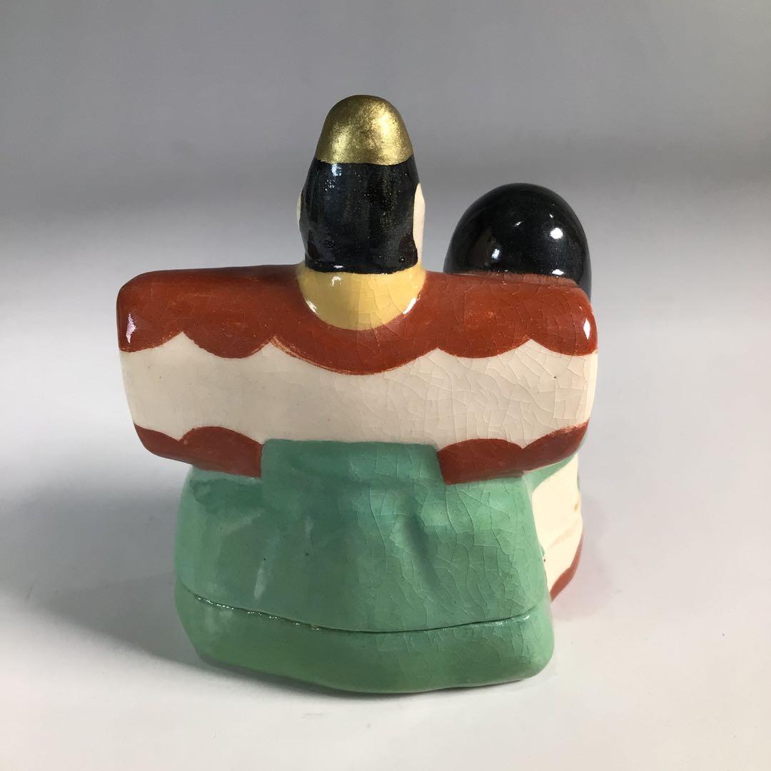 Ｎ３７２　香合　『桂窯　伊東桂楽造』『金彩色絵』『立雛香合』　共箱　茶道具