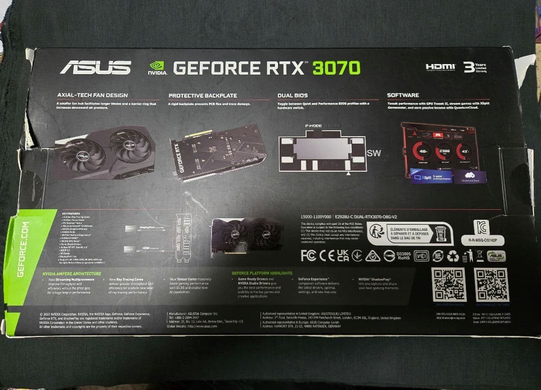 グラフィックボード・グラボ・ビデオカード ASUS GeForce RTX 3070 OC 8GB