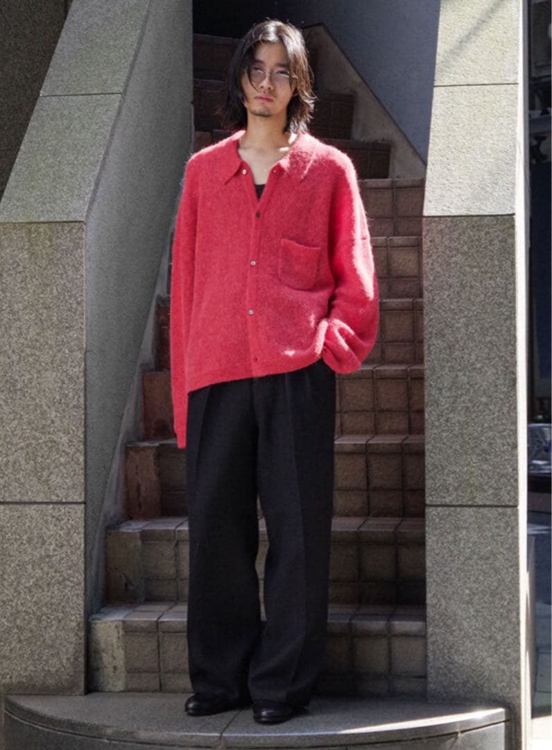 パンツ ANCELLM 25AW SHRINK WOOL WIDE SLACKS