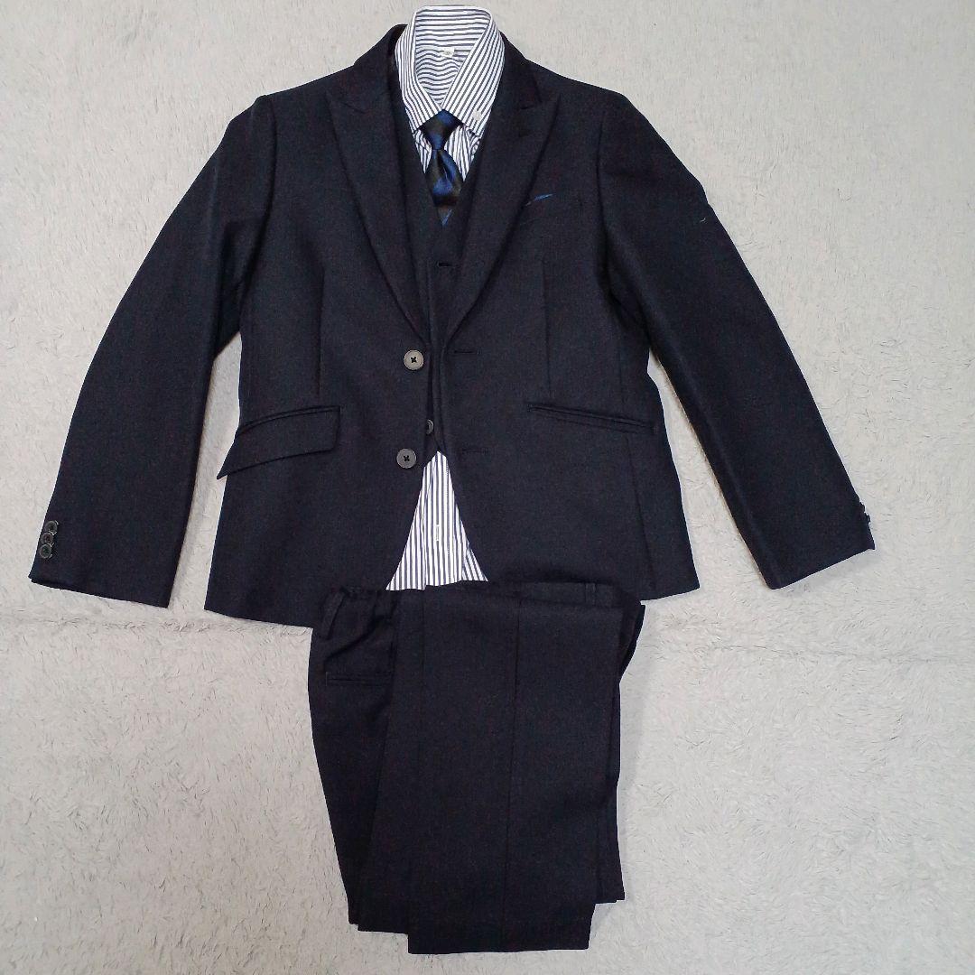 ワンダーファクトリー 150 紺 フォーマルスーツ 卒服 完品