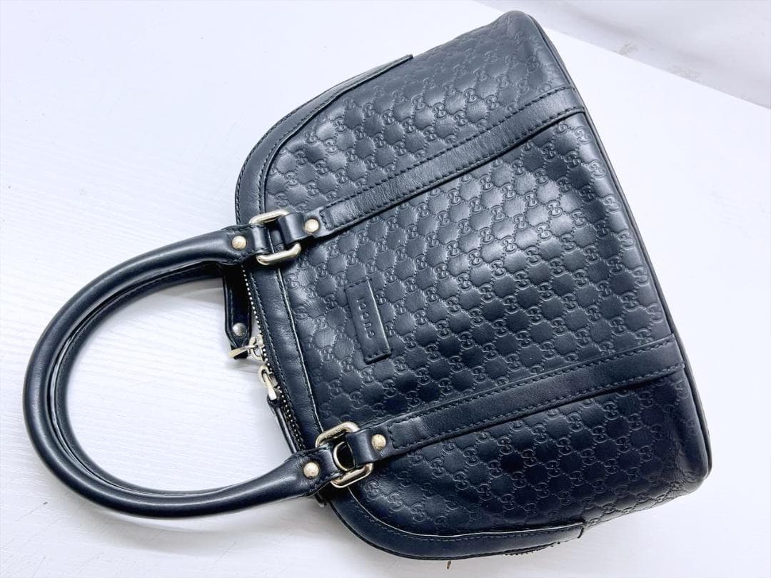 GUCCI　グッチ　マクロシマ　エンボス　ハンドバッグ　黒　449663