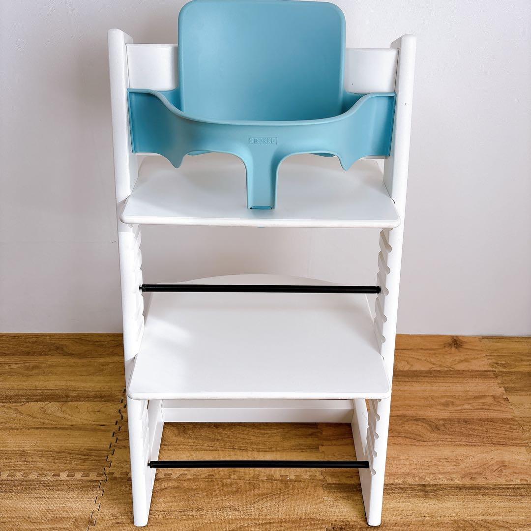 美品 ストッケ　ベビーセット トリップトラップ　ホワイト シリアルナンバー7