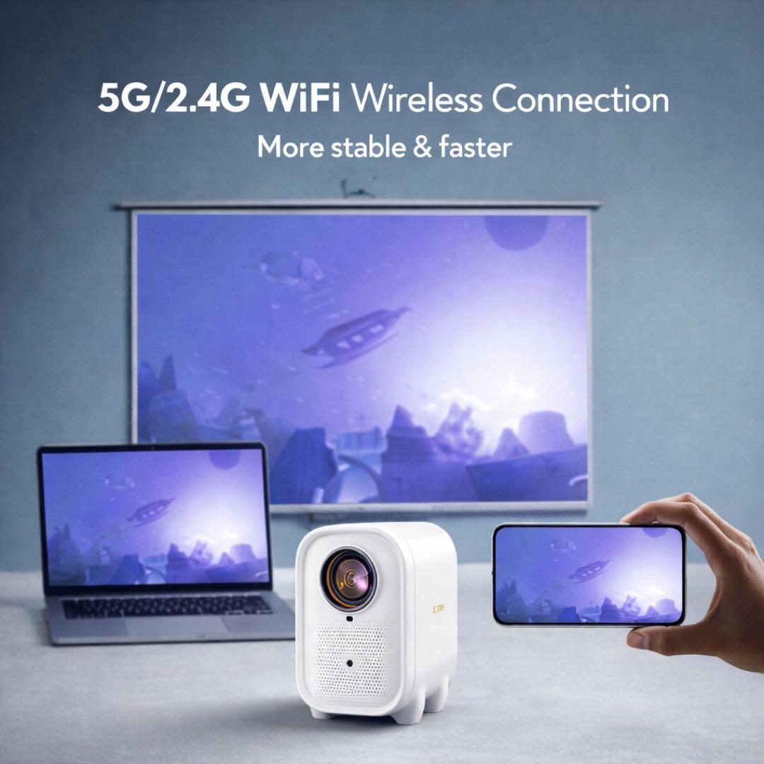 新品 COI-UNO5 プロジェクター GTV搭載フルHD1080pWiFi 白