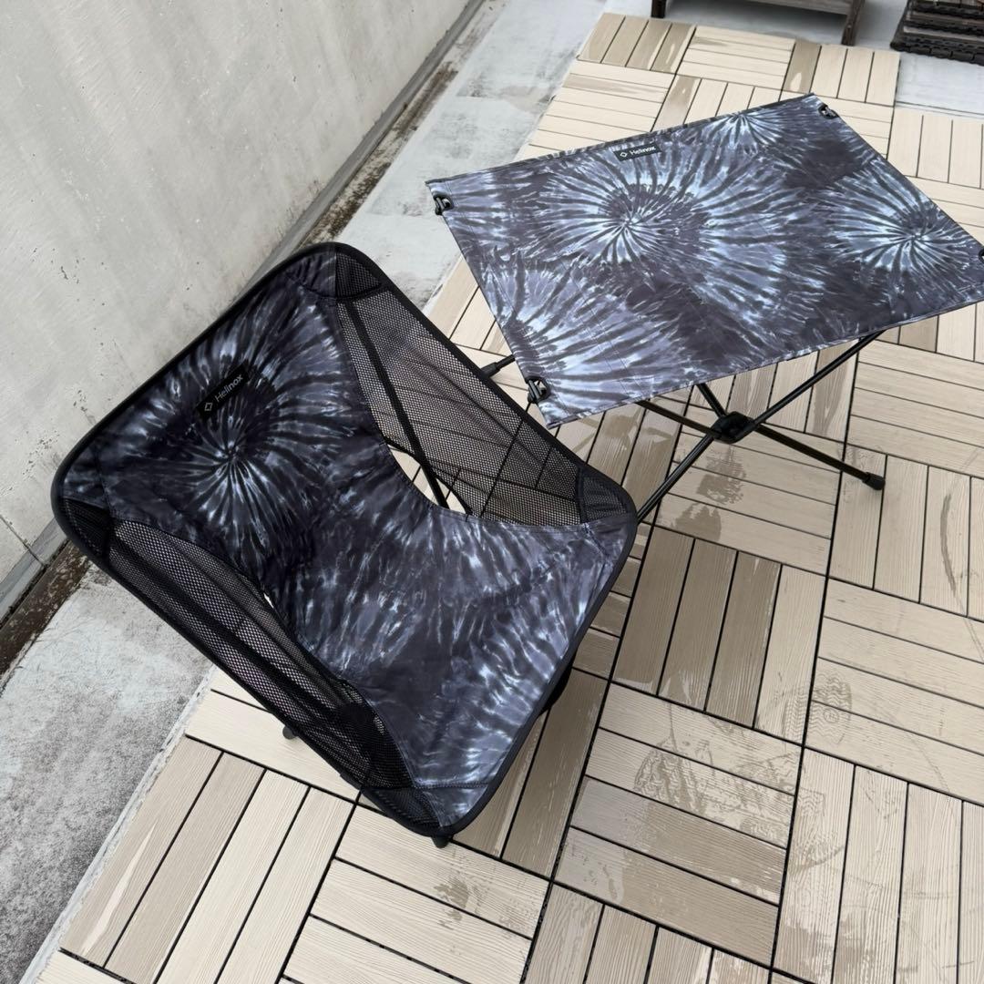 helinox ヘリノックス ブラック タイダイ チェア テーブル セット