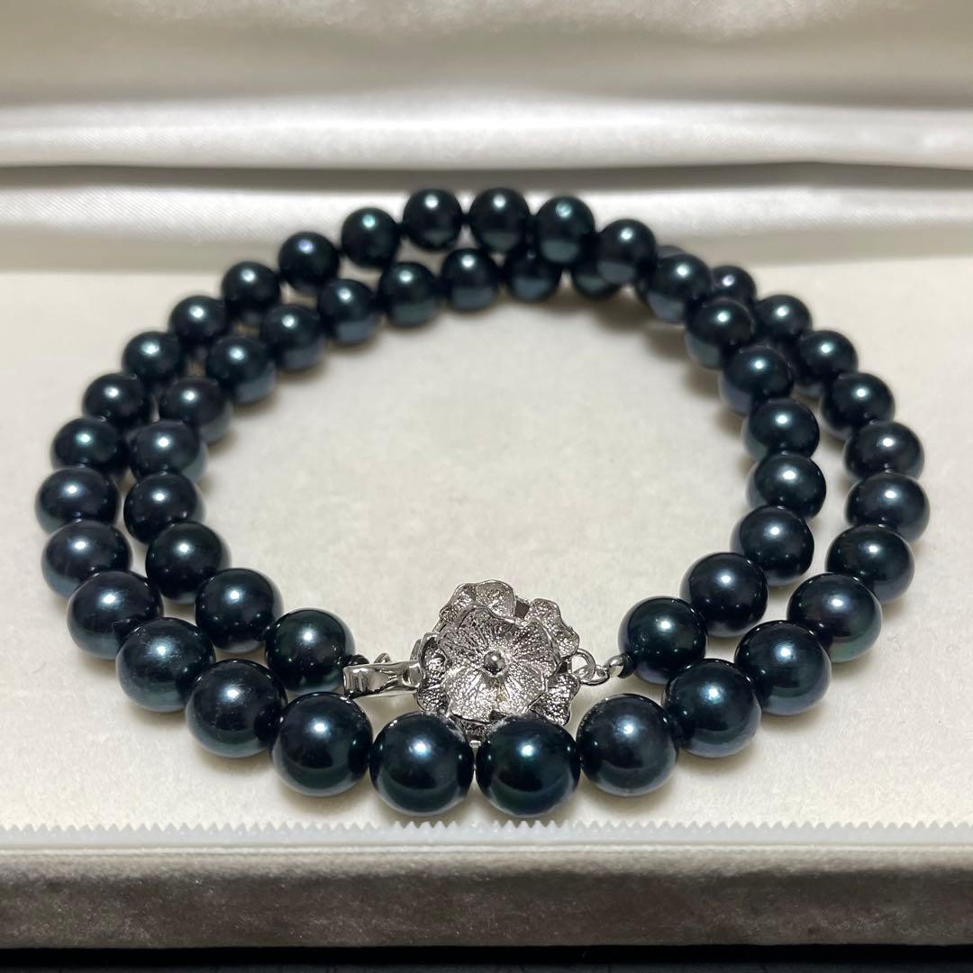 専用 【美品✨大珠】アコヤ真珠 ネックレス 7.5-8.0 濃紺 あこやパール