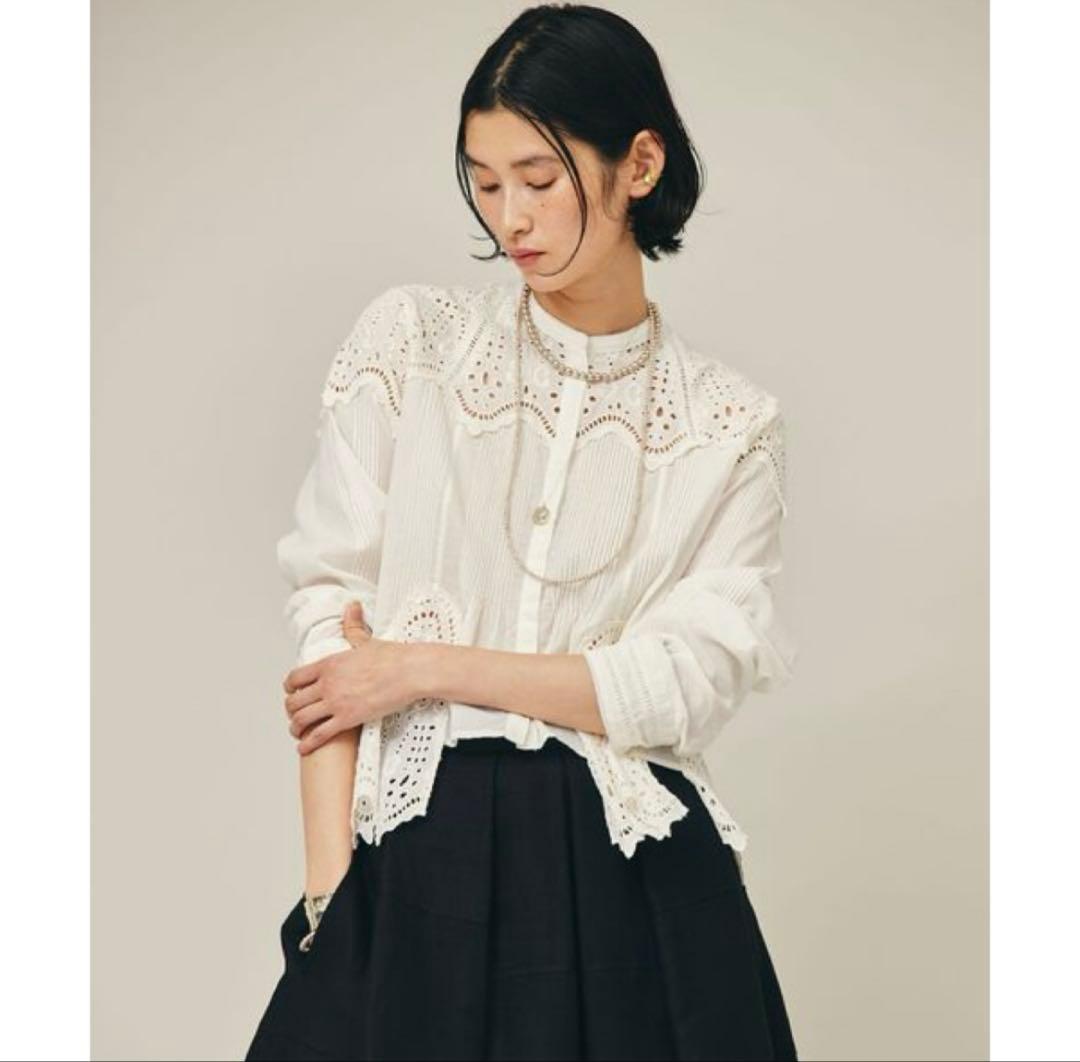 カレンソロジー シャツ ブラウス コットンカットワークブラウス