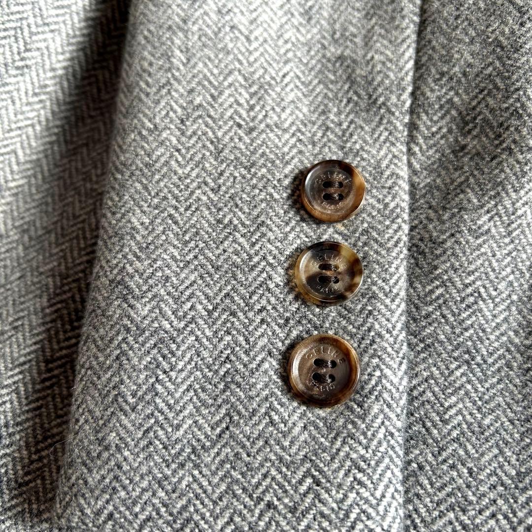 美品 CELINE テーラードジャケット 38 ヘリンボーン ツイード