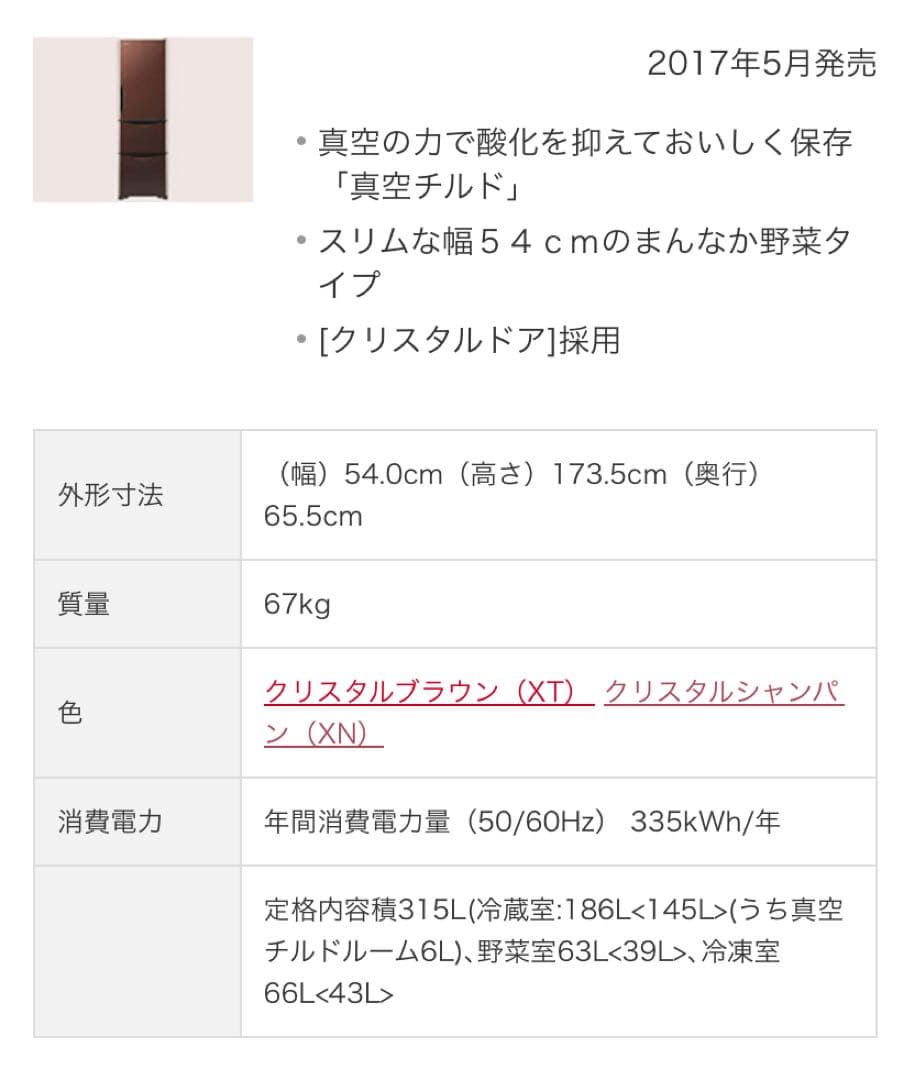 sgyd0108★最終価格 日立冷蔵庫 R-S3200HV 2017年製