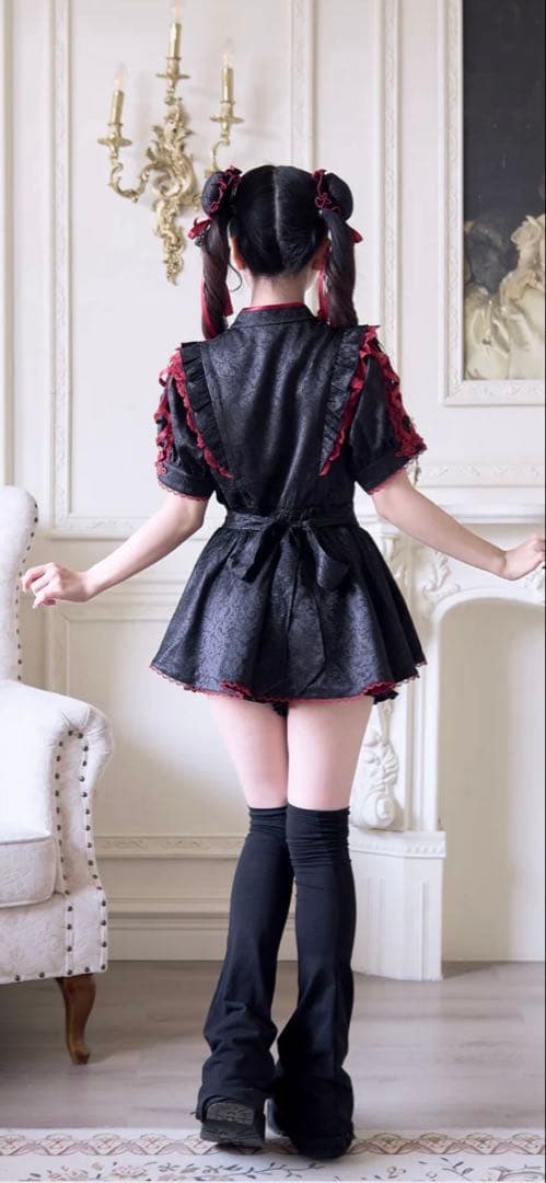 nogenki チャイナ風ワンピースセットアップ　と　団子ヘアピンのセット　L