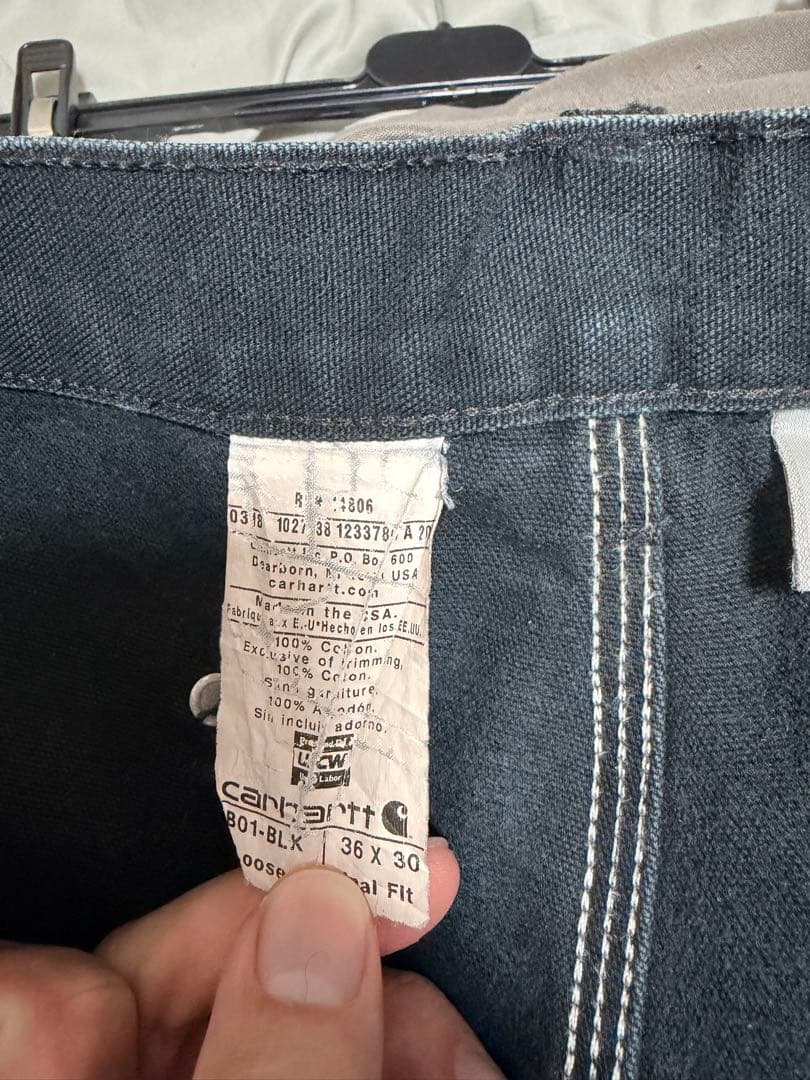Carhartt USA製 ダブルニー ブラック ワークパンツB01表記　00s