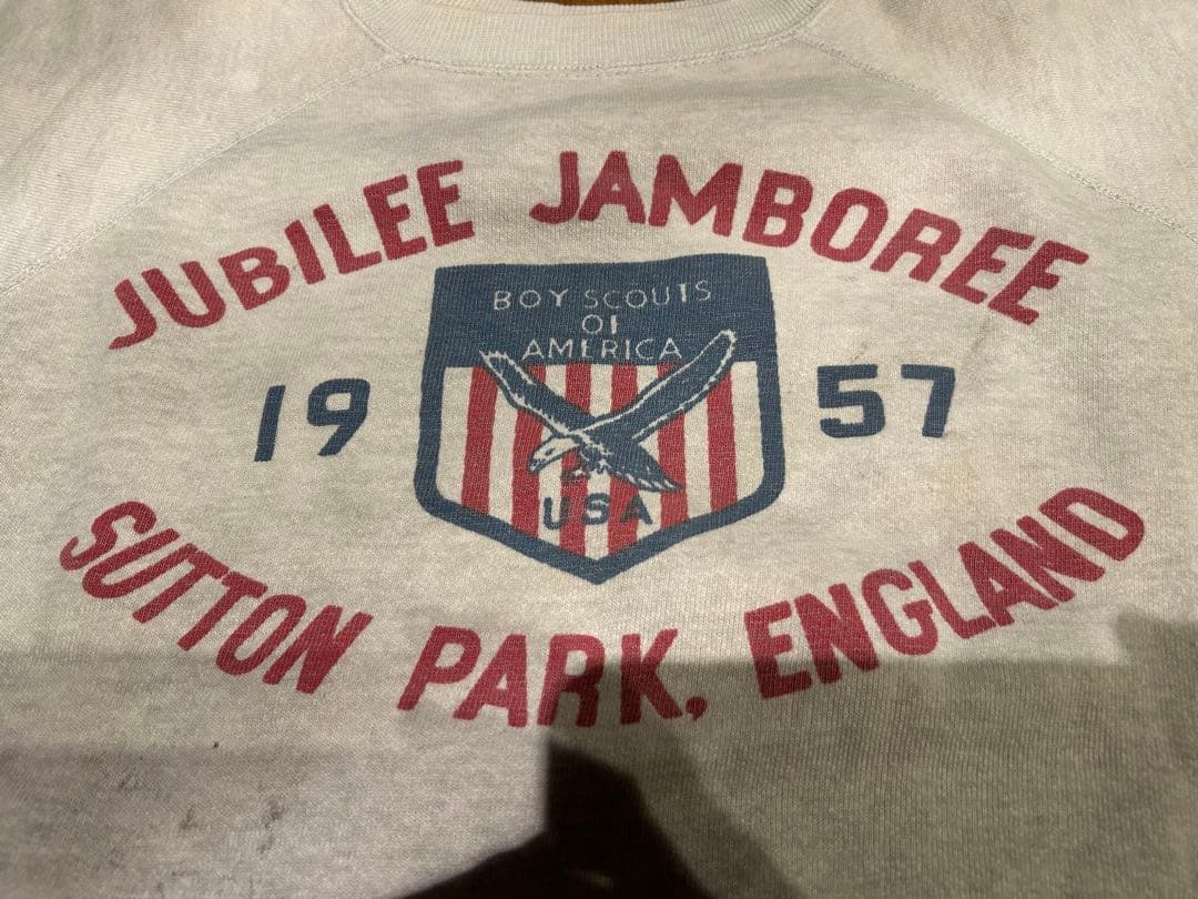 vintage 50's boy scout 染み込みプリント　スウェット