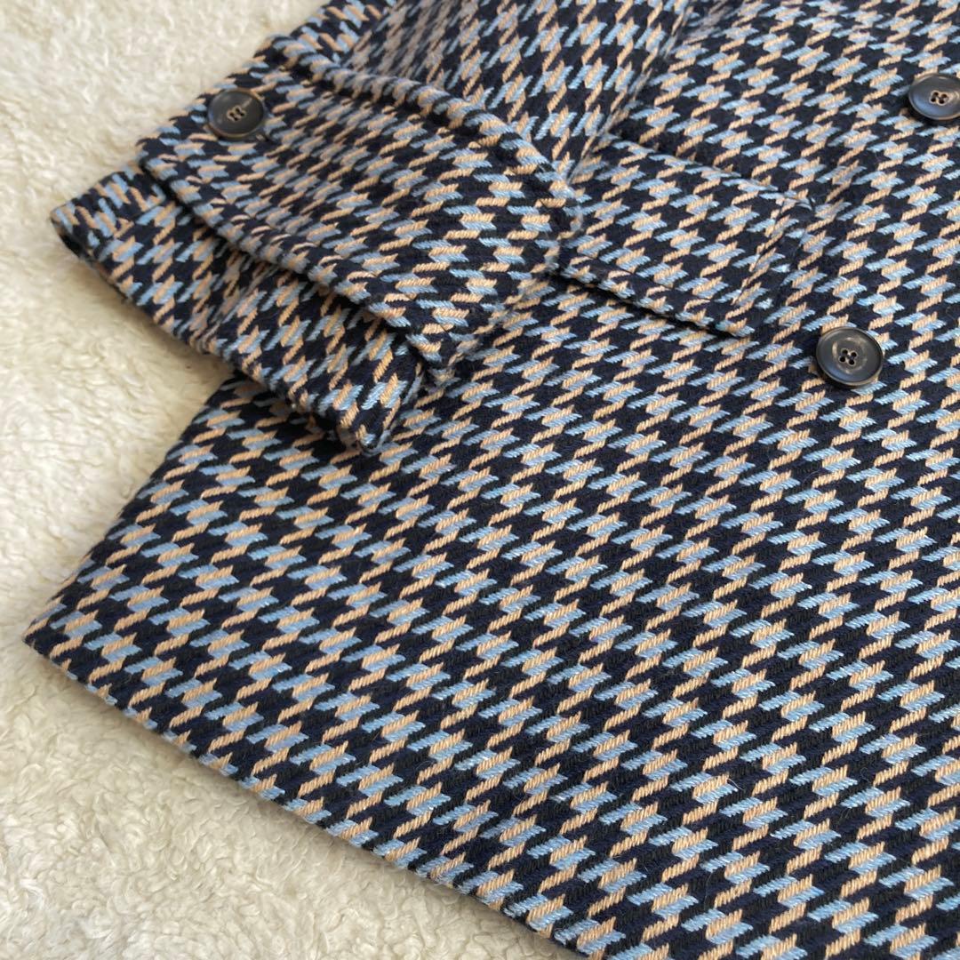 極美品・近年モデル✨mouche　ピーコート　総柄　ハート　イタリア製　三陽商会