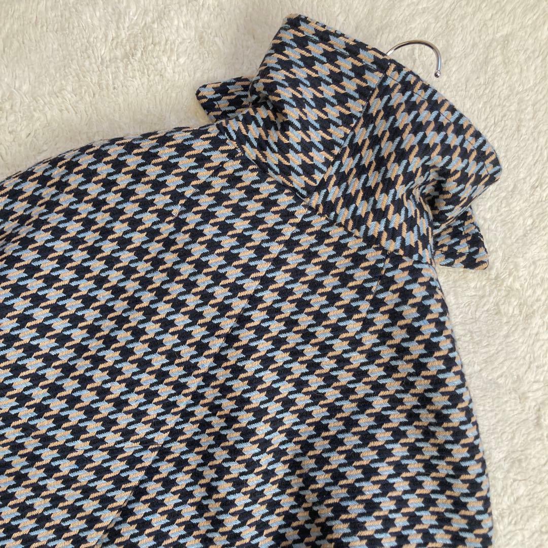 極美品・近年モデル✨mouche　ピーコート　総柄　ハート　イタリア製　三陽商会