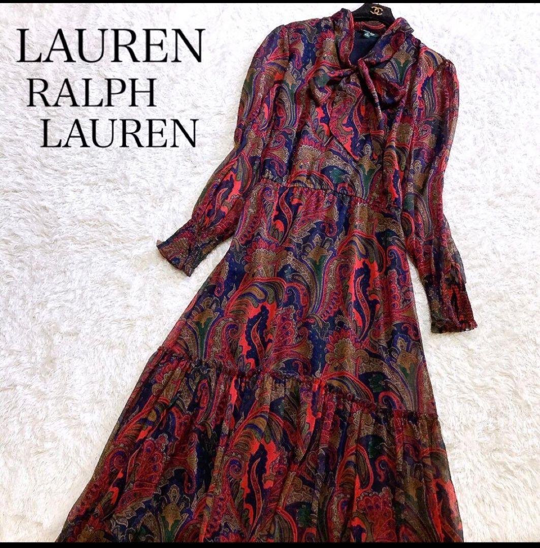 LAUREN RALPH LAUREN ペイズリー柄 ワンピース