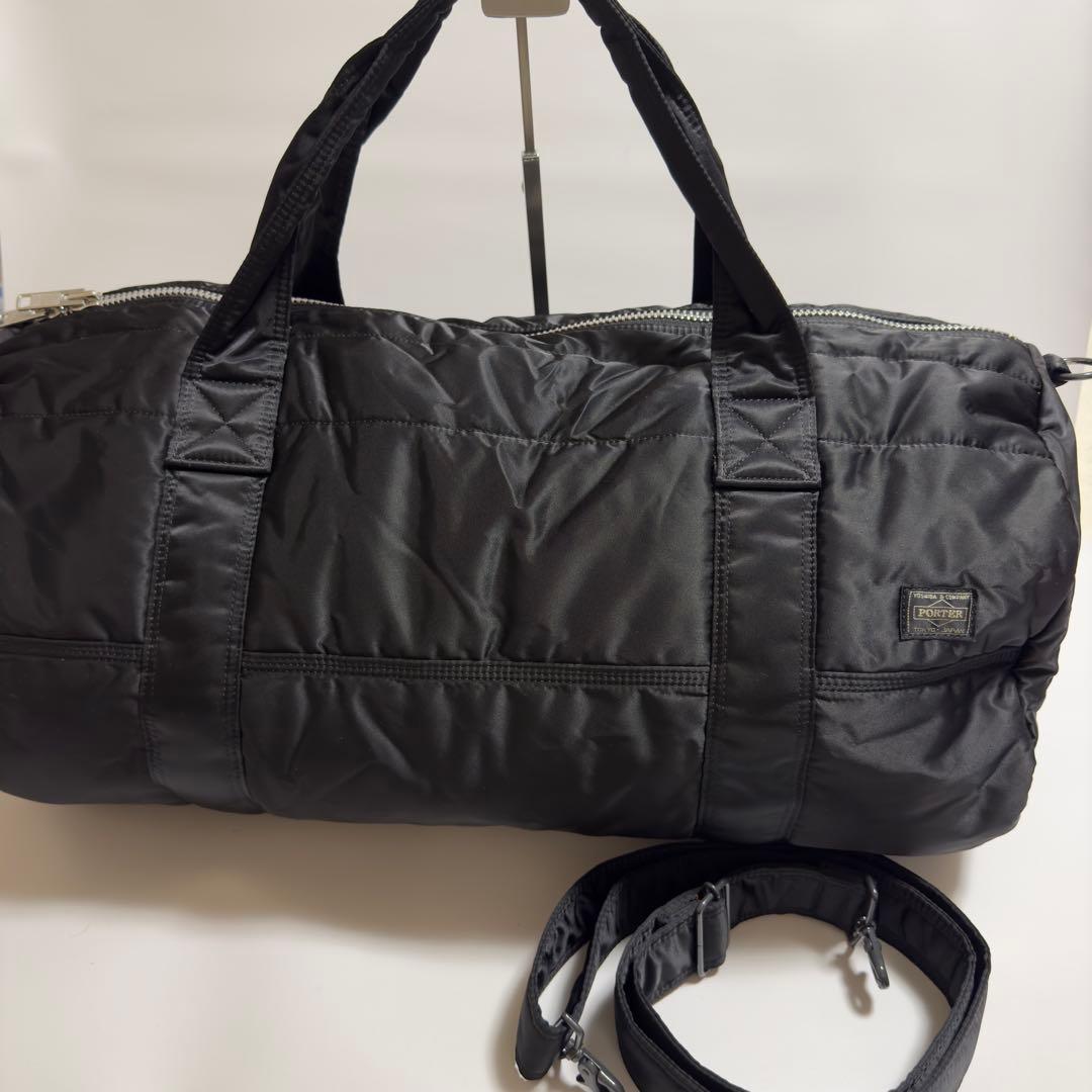 極美品ポータータンカー　2wayダッフルバッグ　ブラック　旅行カバン