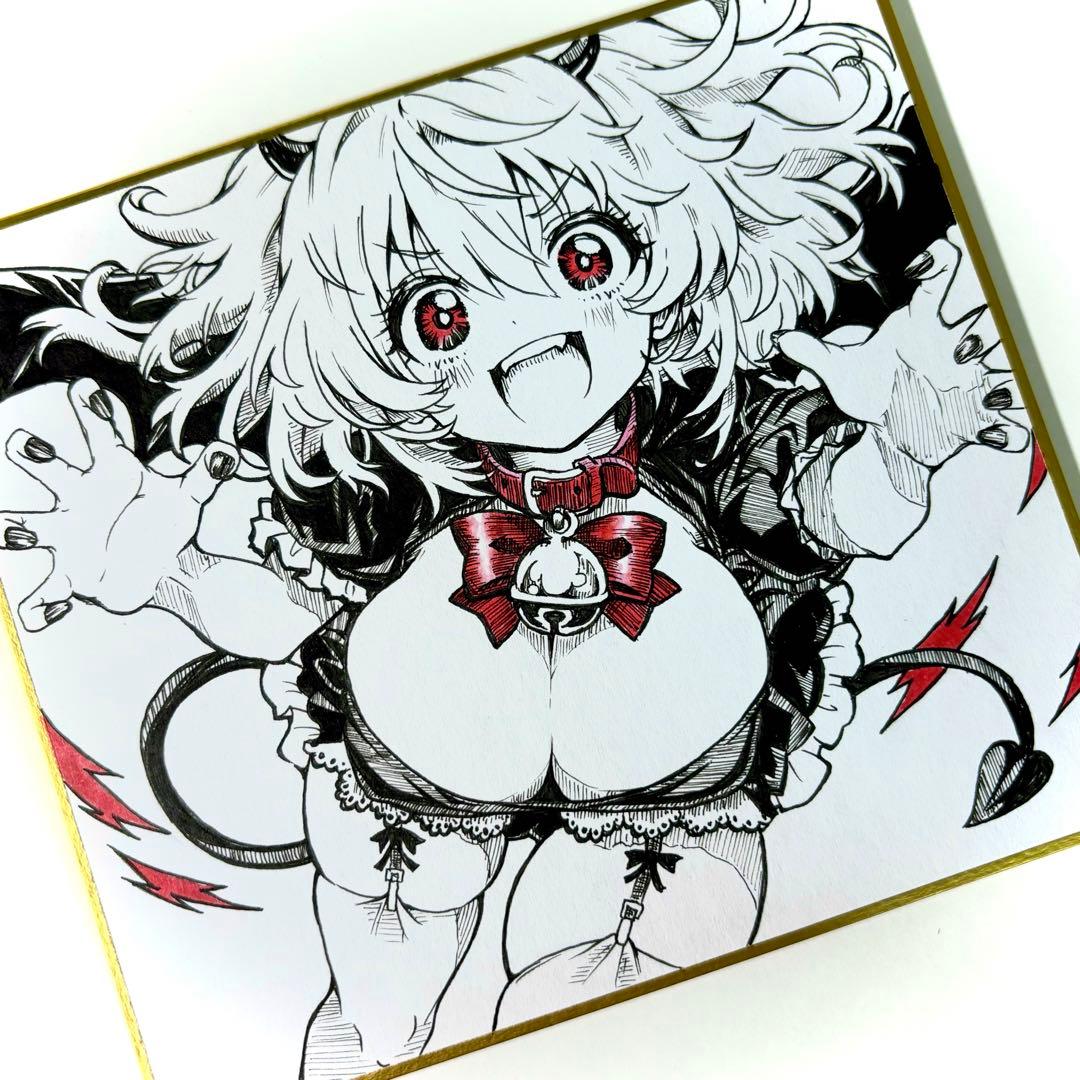 c*i様 オリジナル 手描きイラスト アナログ 色紙