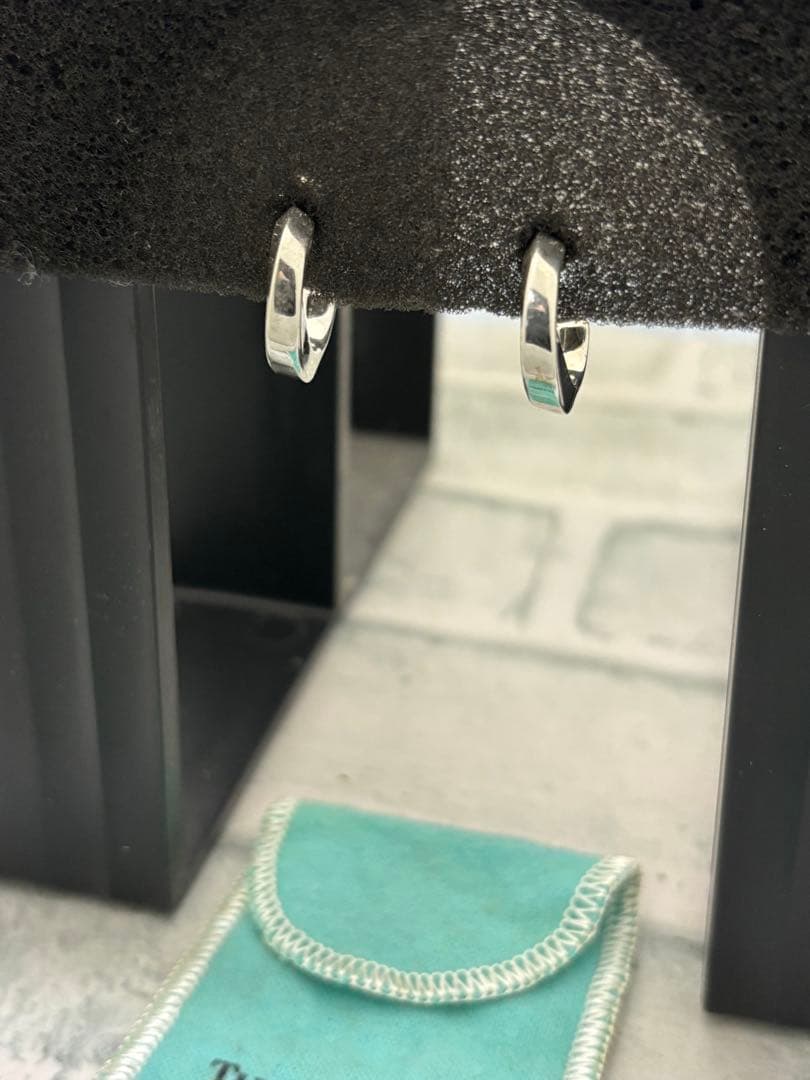 希少　オールドティファニー　TIFFANY ナイフエッジ　フープピアス