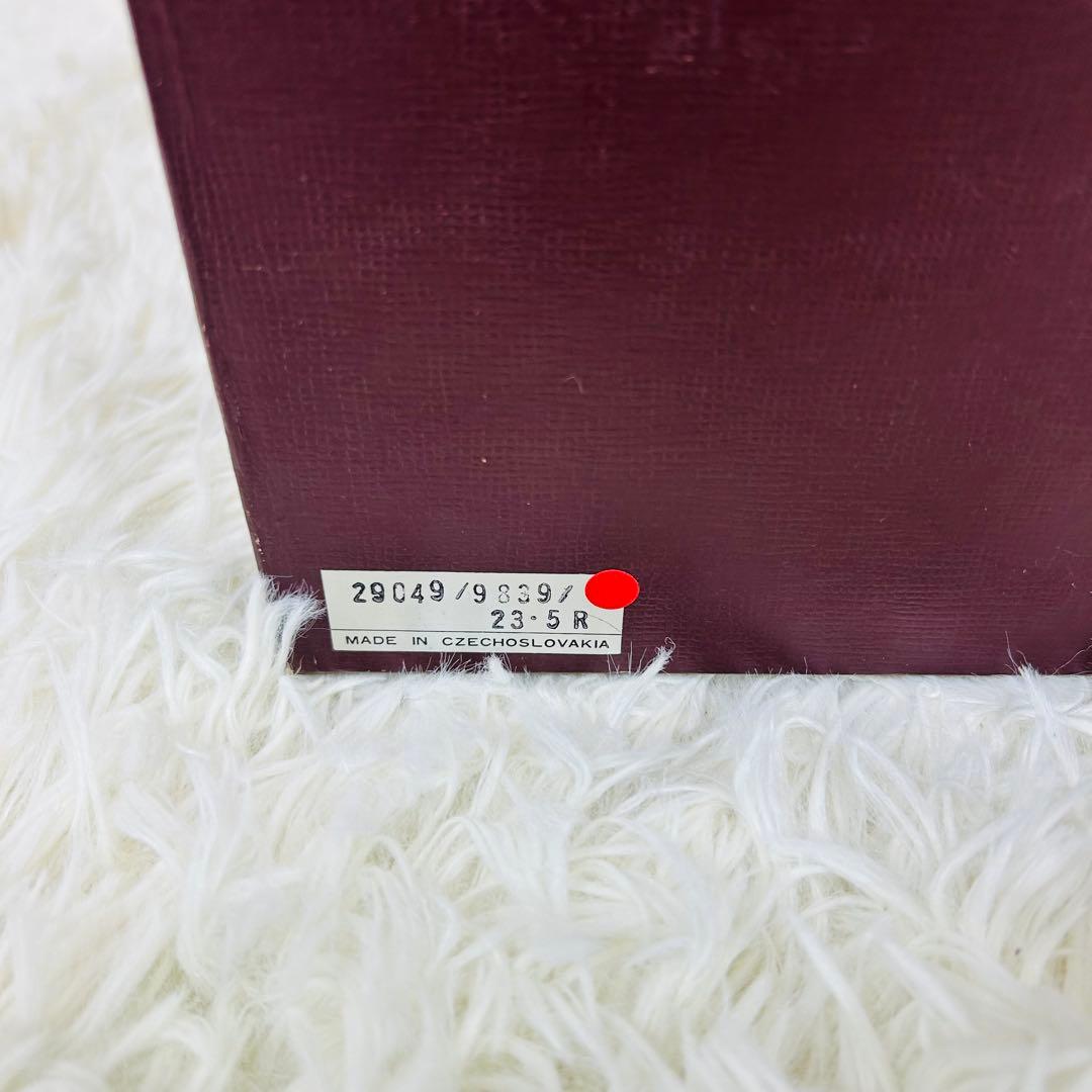 BOHEMIA チェコスロバキア製 ピンクガラス フラワーベース 金彩 グラス