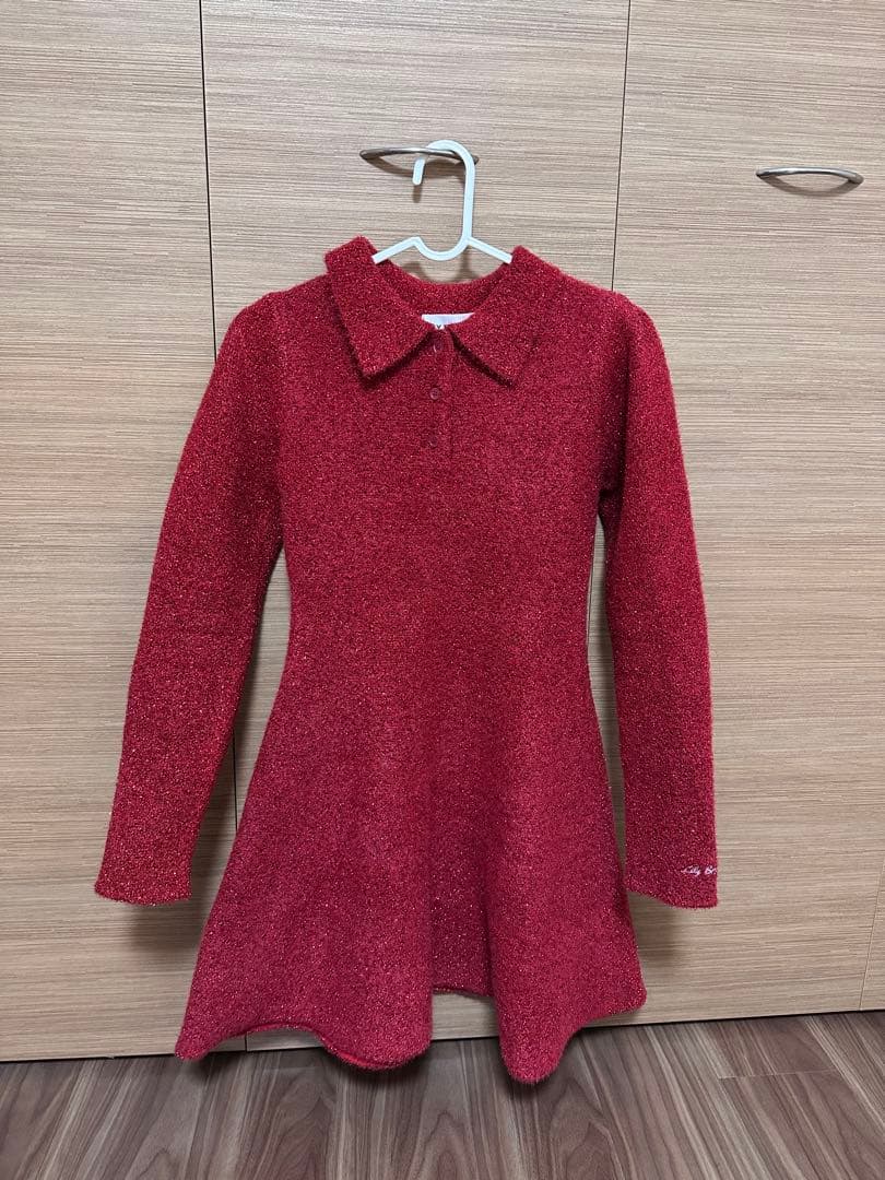 リリーブラウン ラメニットワンピース