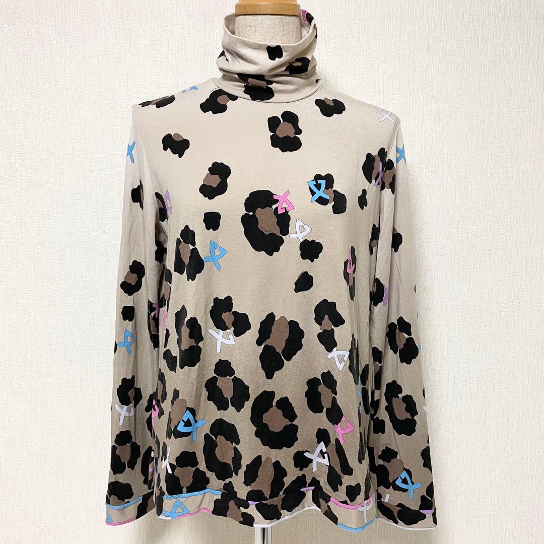 LEONARD レオナール レオパード ハイネック タートルネック カットソー