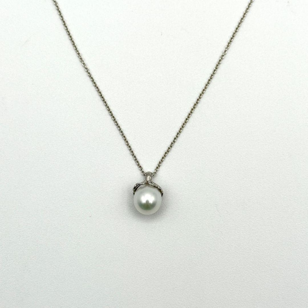 Tiffany　パール　クローバーハート　ペンダント　シルバーネックレス　925