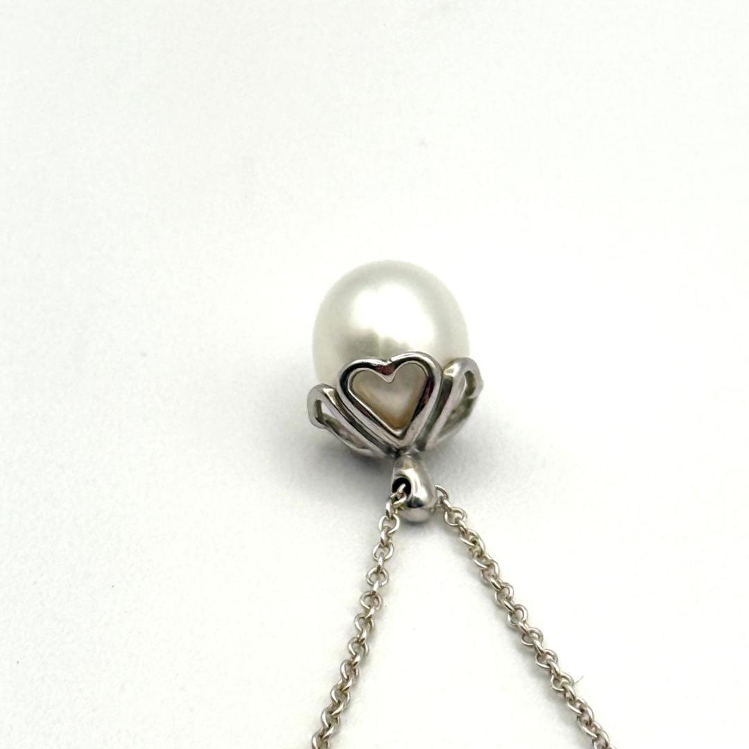 Tiffany　パール　クローバーハート　ペンダント　シルバーネックレス　925