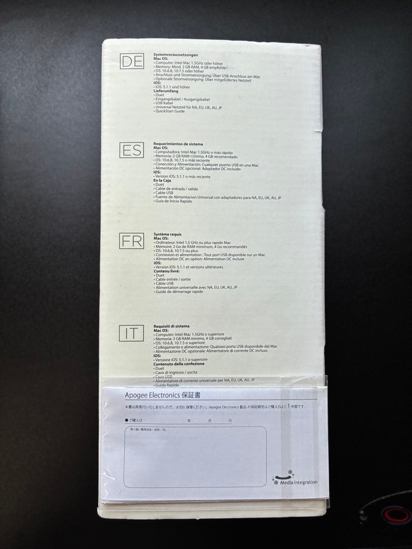 APOGEE Duet 2 オーディオインターフェイス