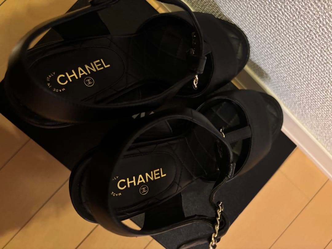 CHANEL ストラップサンダル　サイズ371/2