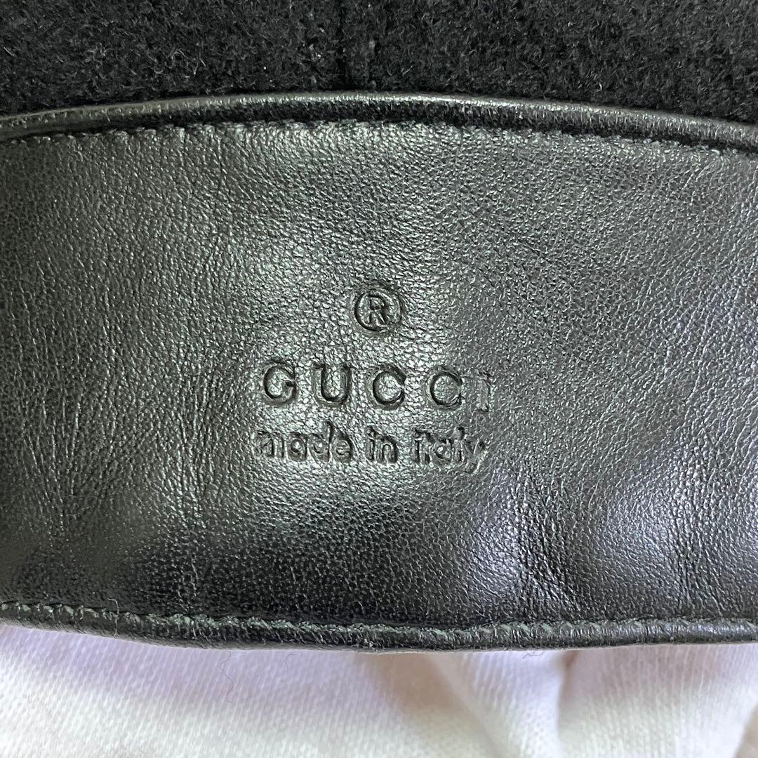GUCCI 帽子 ベレー帽 ハンチング帽 GG柄 ブラック