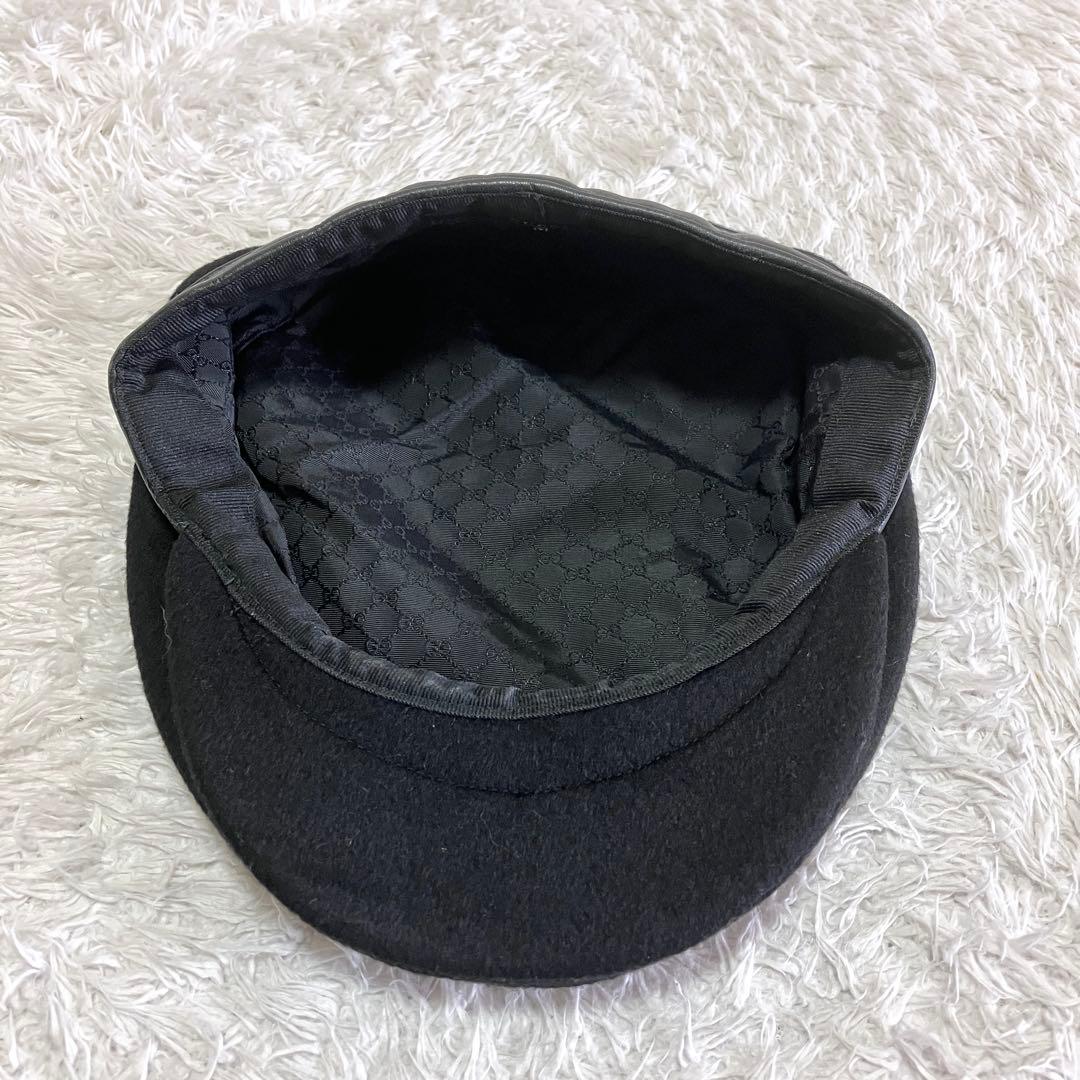 GUCCI 帽子 ベレー帽 ハンチング帽 GG柄 ブラック