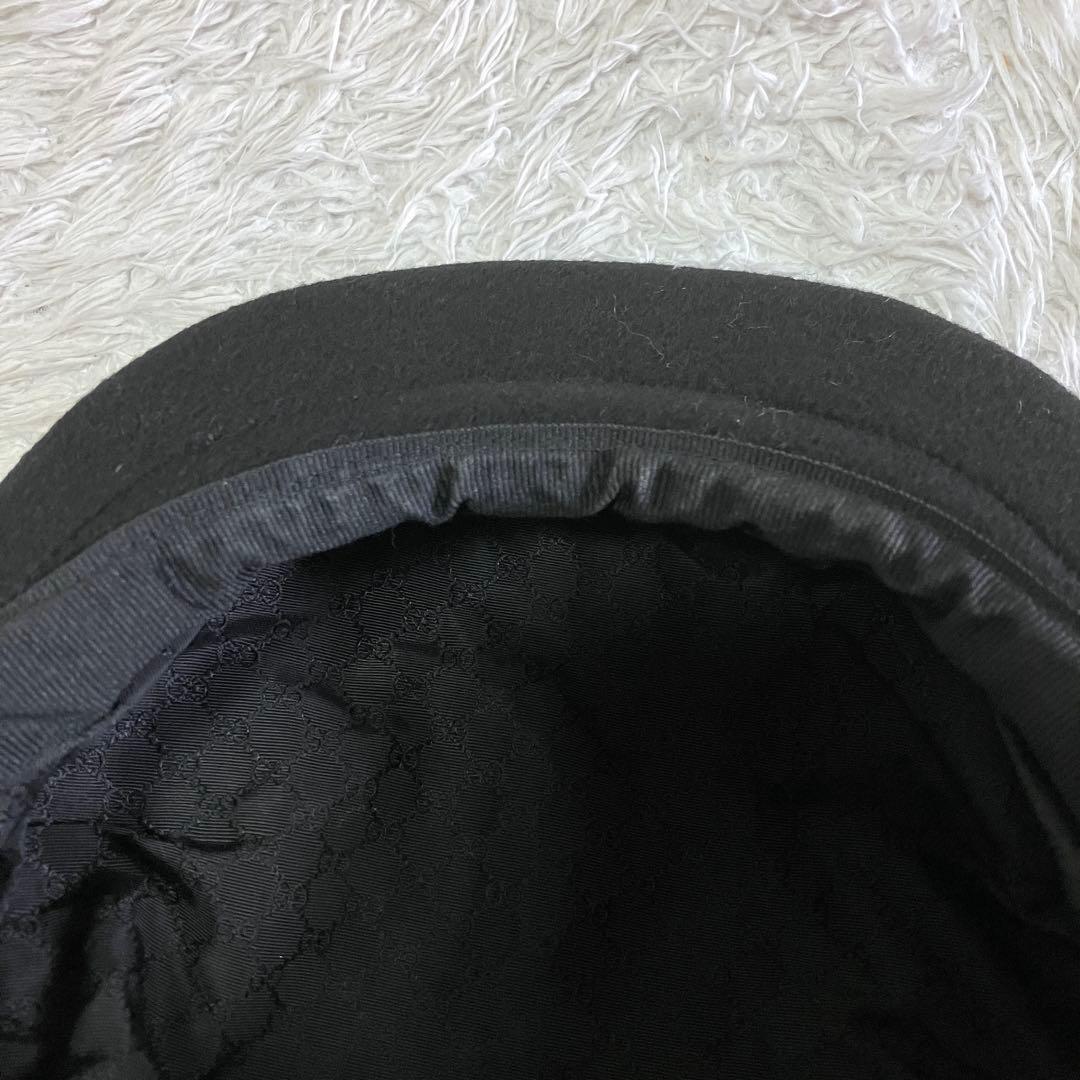 GUCCI 帽子 ベレー帽 ハンチング帽 GG柄 ブラック