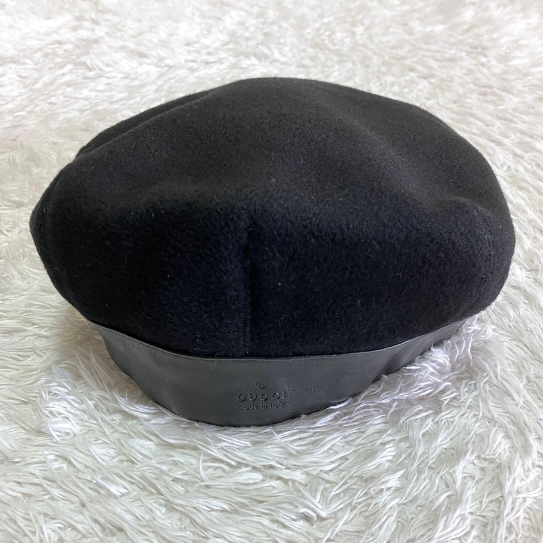 GUCCI 帽子 ベレー帽 ハンチング帽 GG柄 ブラック